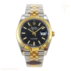 DateJust 41 126333 904L SS/YG VF Black Stick Dial on Jubilee Bracelet DD3235