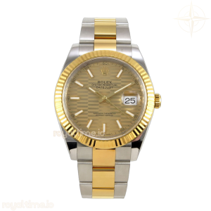 DateJust 41 126333 904L SS/YG VF Gold Fluted Dial Stick Marker On SS/YG Oyster Bracelet DD3235