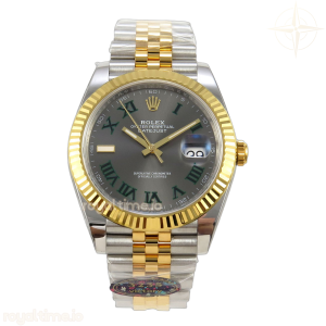 DateJust 41 126333 904L SS/YG VF Gray Dial Green Roman on Jubilee Bracelet DD3235