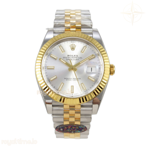 DateJust 41 126333 904L SS/YG VF Silver Stick Dial on Jubilee Bracelet DD3235