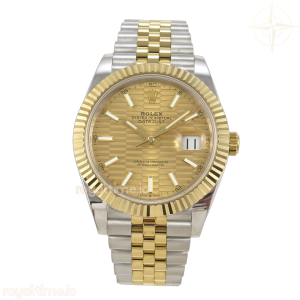 DateJust 41 126333 QF 904L Steel YG Textured Dial on SS/YG Jubilee Bracelet QF3235 (145g)