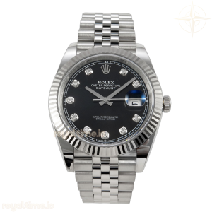 DateJust 41 126334 904L SS SCF Black Diamonds Dial on Jubilee Bracelet VR3235