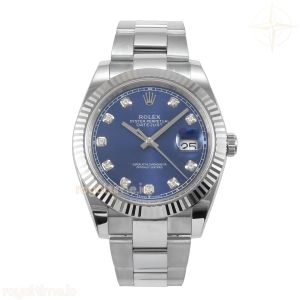 DateJust 41 126334 904L SS SCF Blue Diamonds Dial on Oyster Bracelet VR3235