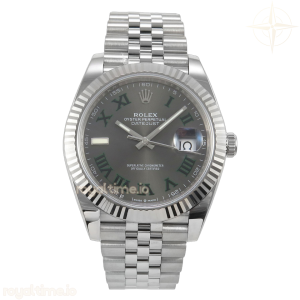 DateJust 41 126334 904L SS SCF Gray Dial Green Roman on Jubilee Bracelet VR3235