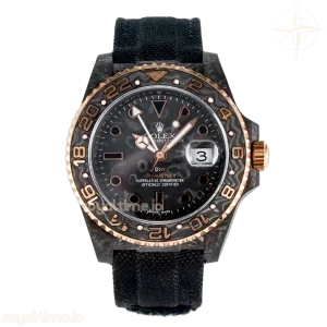 GMT Carbon DIWF Black Carbon Dial RG Markers on Black Nylon Strap SA3186 CHS