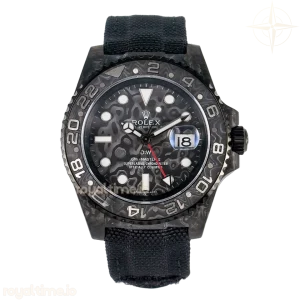 GMT Carbon DIWF Black Carbon Dial SS Markers on Black Nylon Strap SA3285 CHS V2