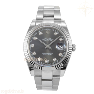 DateJust 41 126334 904L SS SCF Gray Diamonds Dial on Oyster Bracelet VR3235