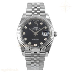 DateJust 41 126334 904L SS VF Black Diamonds Dial on Jubilee Bracelet DD3235