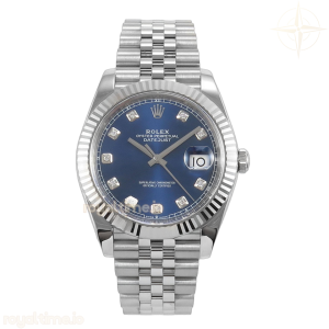 DateJust 41 126334 904L SS VF Blue Diamonds Dial on Jubilee Bracelet DD3235