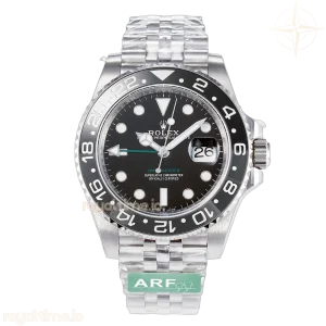GMT-Master II 126710 GRNR Black/Gray Ceramic 904L Steel ARF on Jubilee Strap SH3285