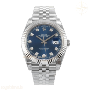 DateJust 41 126334 904L SS VSF Blue Diamonds Dial on Jubilee Bracelet VS3235 V2 (133g)