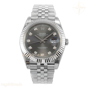 DateJust 41 126334 904L SS VSF Gray Diamonds Dial on Jubilee Bracelet VS3235 V2 (133g)