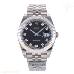 DateJust 41 126334 Clean Plus 904L Steel Black Diamonds Dial on Jubilee Bracelet JH3235 (Free Sprung)