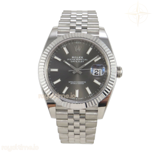 DateJust 41 126334 Clean Plus 904L Steel Gray Stick Dial on Jubilee Bracelet DD3235