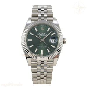 DateJust 41 126334 Clean Plus 904L Steel Green Stick Dial on Jubilee Bracelet DD3235