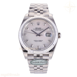 DateJust 41 126334 Clean Plus 904L Steel White MOP Diamonds Dial on Jubilee Bracelet DD3235