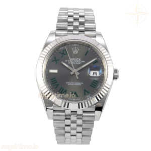 DateJust 41 126334 Clean Plus Gray Dial Green Roman on Jubilee Bracelet JH3235 (Free Sprung) Weighted 133g