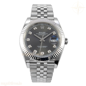 DateJust 41 126334 Clean Plus Gray Diamonds Dial on Jubilee Bracelet JH3235 (Free Sprung) Weighted 133g