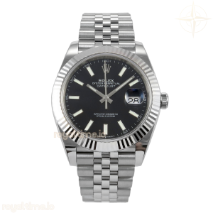 DateJust 41 126334 ERF Black Stick Dial on Jubilee Bracelet JH3235 (Free Sprung) Weighted 132g