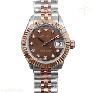 Ladies Datejust 279171 Chocolate Dial with Diamond Markers in Rose Gold/Steel