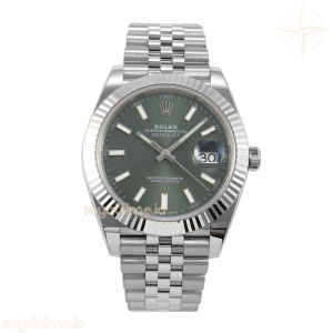 DateJust 41 126334 ERF Green Stick Dial on Jubilee Bracelet JH3235 (Free Sprung) Weighted 132g
