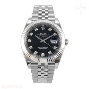 DateJust 41 126334 GOLD Maker Black Diamonds Dial on Jubilee Bracelet JH3235 (Free Sprung) Weighted 133g