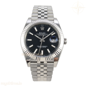 DateJust 41 126334 GOLD Maker Black Stick Dial on Jubilee Bracelet JH3235 (Free Sprung) Weighted 133g