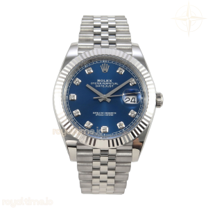 DateJust 41 126334 GOLD Maker Blue Diamonds Dial on Jubilee Bracelet JH3235 (Free Sprung) Weighted 133g