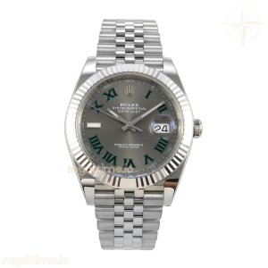 DateJust 41 126334 GOLD Maker Gray Dial Green Roman on Jubilee Bracelet JH3235 (Free Sprung) Weighted 133g