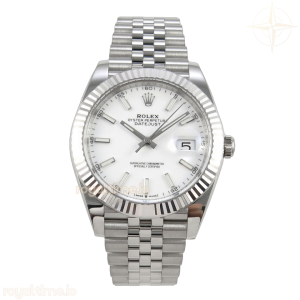 DateJust 41 126334 GOLD Maker White Stick Dial on Jubilee Bracelet JH3235 (Free Sprung) Weighted 133g