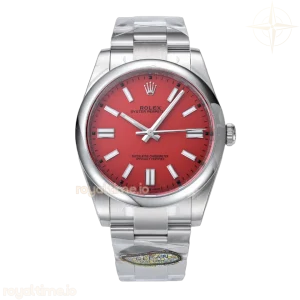 Oyster Perpetual 41mm Coral Red Dial 124300