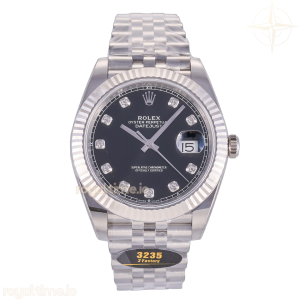 DateJust 41 126334 JF Black Diamonds Dial on Jubilee Bracelet JH3235 (Free Sprung) Weighted