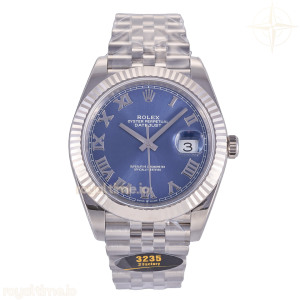 DateJust 41 126334 JF Blue Roman Dial on Jubilee Bracelet JH3235 (Free Sprung) Weighted