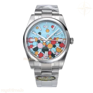 Oyster Perpetual 41mm Turquoise Blue Dial Celebration Motif 124300