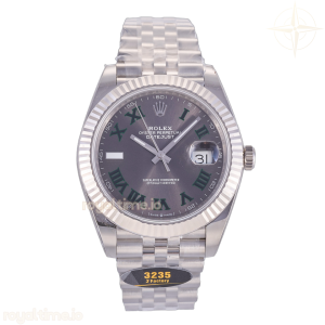 DateJust 41 126334 JF Gray Dial Green Roman on Jubilee Bracelet JH3235 (Free Sprung) Weighted
