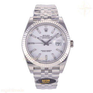 DateJust 41 126334 JF White Stick Dial on Jubilee Bracelet JH3235 (Free Sprung) Weighted