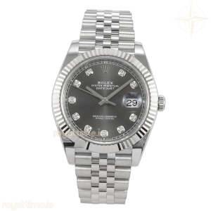 DateJust 41 126334 SCF 904L Steel Gray Diamonds Dial on Jubilee Bracelet A3235