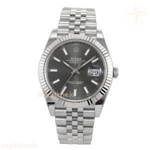 DateJust 41 126334 SCF 904L Steel Gray Stick Dial on Jubilee Bracelet A3235