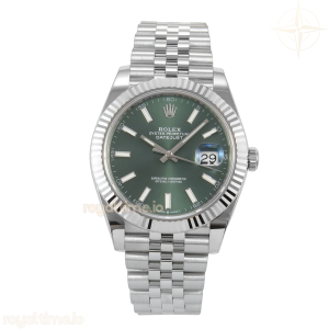 DateJust 41 126334 SCF 904L Steel Green Stick Dial on Jubilee Bracelet A3235