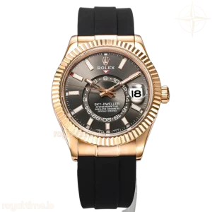 Sky-Dweller 336235 Slate Dial in Everose Gold on Rubber Strap