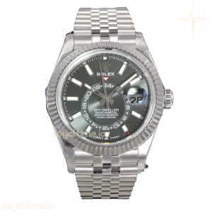 Sky-Dweller 336934 Mint Green Dial in Steel on Jubilee Bracelet