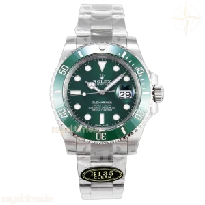 Submariner 116610 LV Green Ceramic Clean 904L on SS Bracelet VS3135