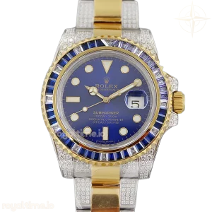 Submariner 116613LB Blue Dial in Steel/Yellow Gold with Diamonds Bezel
