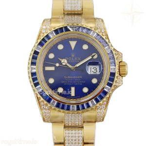Submariner 116618LB Blue Dial in Yellow Gold with Diamonds
