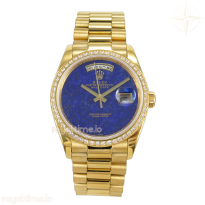 Day Date 36 YG RAF Blue Lapis Dial Diamonds Bezel on YG Bracelet A2836