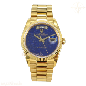Day Date 36 YG RAF Blue Lapis Dial Fluted Bezel on YG Bracelet A2836