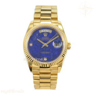 Day Date 36 YG RAF Blue Lapis Diamonds Dial Fluted Bezel on YG Bracelet A2836