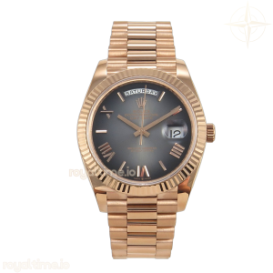 Day Date 40 RG 228235 QF Gray Roman Dial on President Bracelet VR3255 V8 (190g)