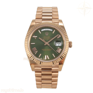 Day Date 40 RG 228235 QF Green Roman Dial on President Bracelet A2836 V6 (200g)