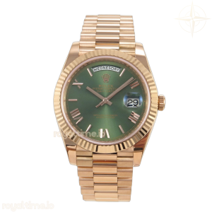 Day Date 40 RG 228235 RCF Green Roman Dial on President Bracelet VR3255 (210g)
